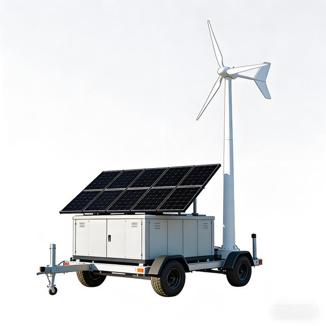 2KW Mobile Wind-Solar Hybrid Energy Storage Trailer